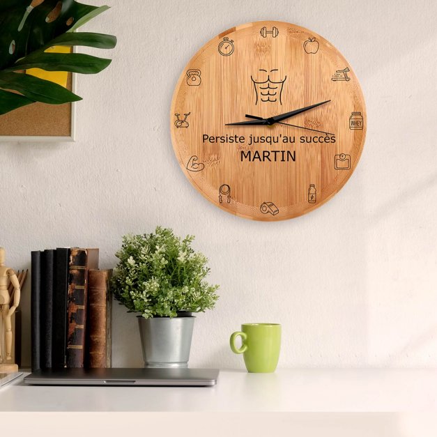 Horloge murale personnalisée pour athlète