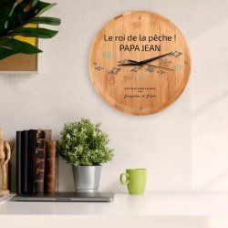 Horloge murale personnalisée pour papa pêcheur