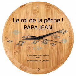 Horloge murale personnalisée pour papa pêcheur