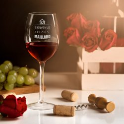 6 verres à vin avec gravure pour amis pour crémaillère