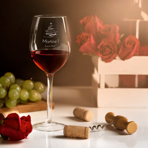 6 verres à vin avec gravure pour femme pour Noël