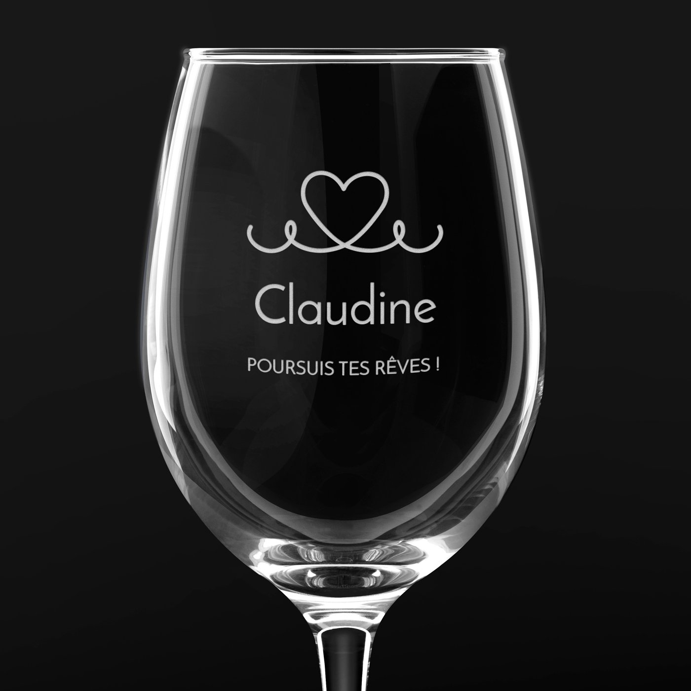 Verre à vin avec gravure pour copine pour la Saint-Valentin