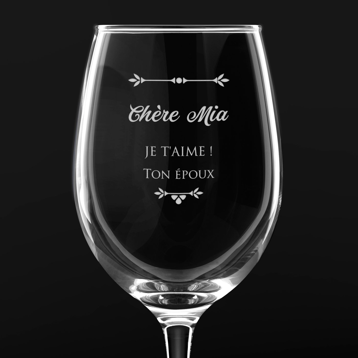 Verre à vin avec gravure pour épouse