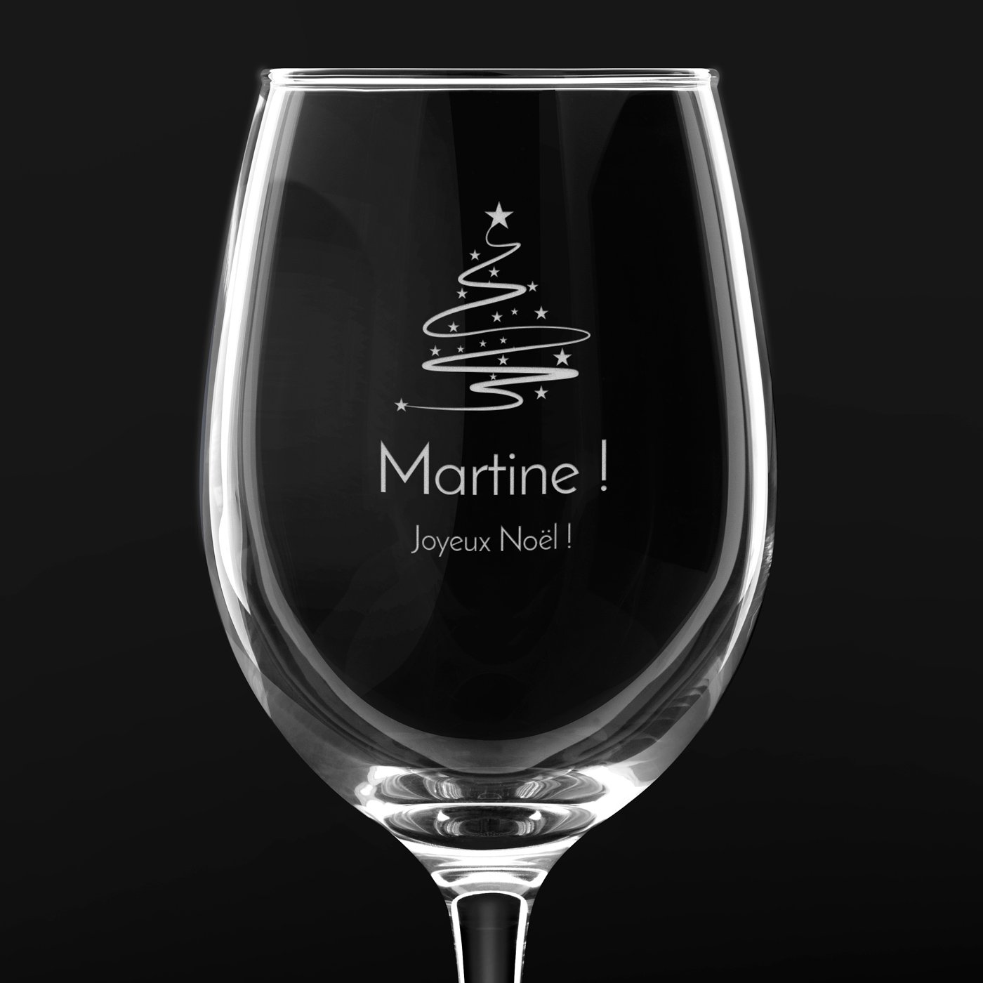 Verre à vin avec gravure pour femme pour Noël