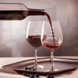 2 verres à vin avec gravure pour mamie et papy
