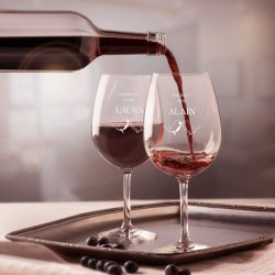 2 verres à vin avec gravure pour couple pour la Saint-Valentin