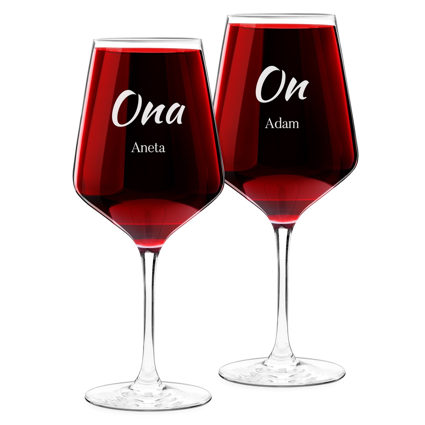 2 verres à vin taille XL avec gravure pour un ami et une amie