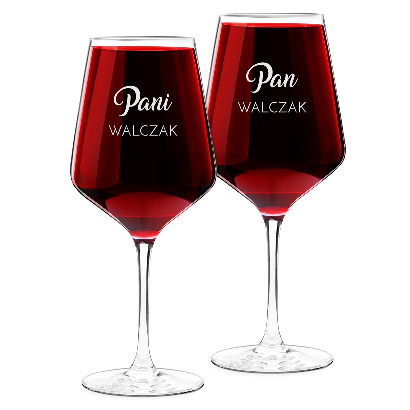 2 verres à vin taille XL avec gravure pour monsieur et madame
