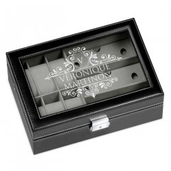 Coffret à montres et lunettes avec gravure pour la fête des mères