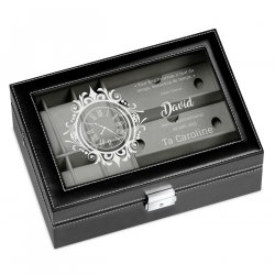 Coffret à montres et lunettes avec gravure pour un homme pour son 30e anniversaire