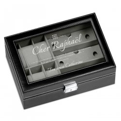 Coffret à montres et lunettes avec gravure pour l'anniversaire d'un ami