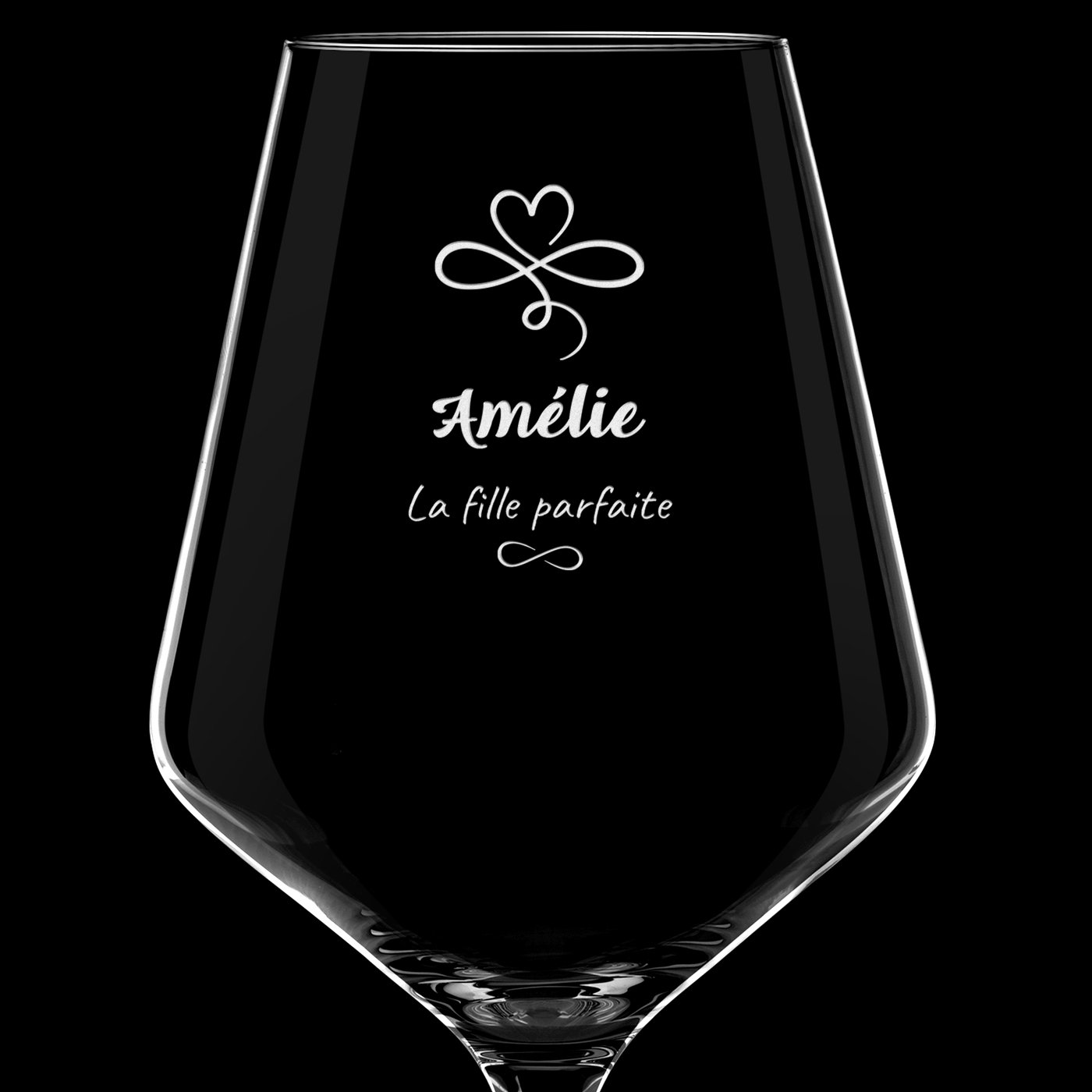 Verre à vin AVANT-GARDE avec gravure pour femme