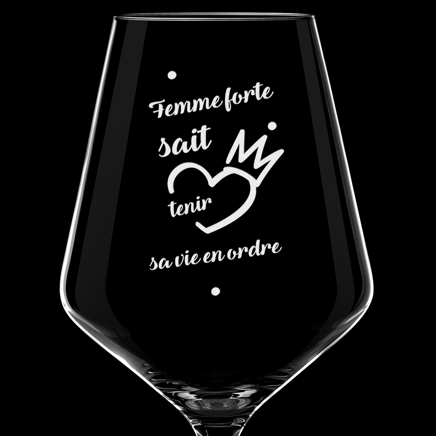 Verre à vin AVANT-GARDE avec gravure pour femme pour anniversaire de mariage