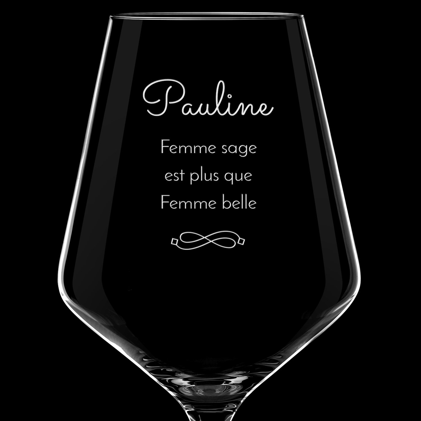 Verre à vin AVANT-GARDE avec gravure pour l'anniversaire d'une femme