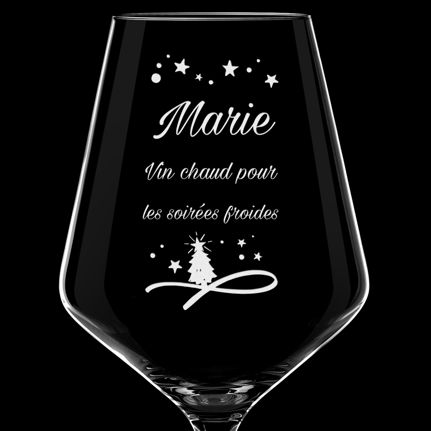 Verre à vin AVANT-GARDE avec gravure pour femme pour Noël
