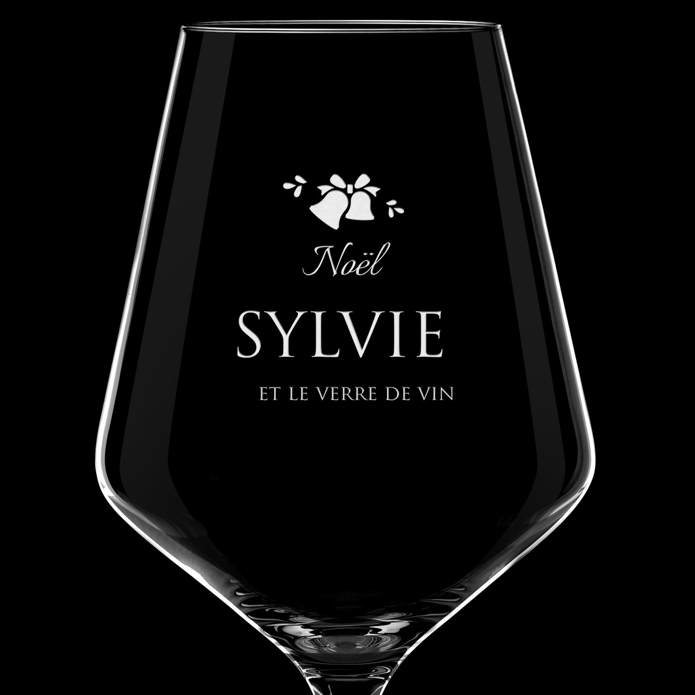 Verre à vin AVANT-GARDE avec gravure pour amie pour Noël