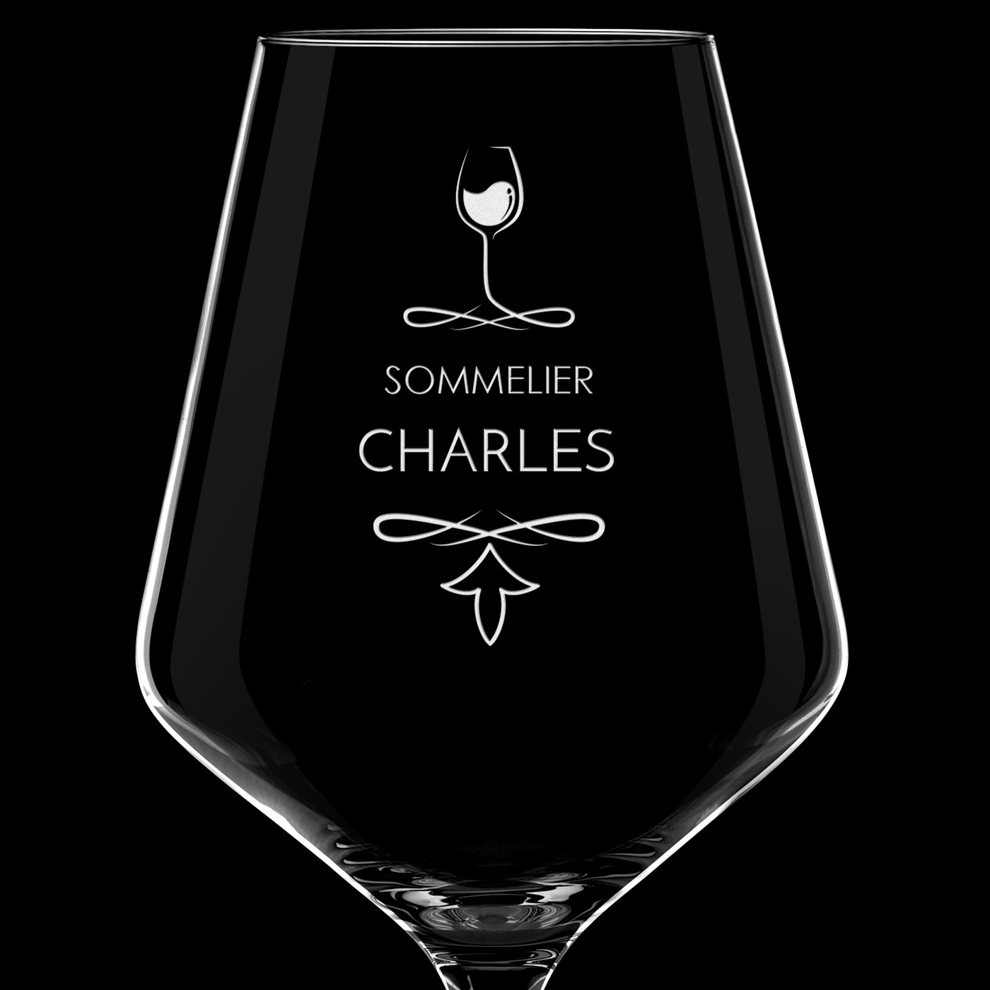 Verre à vin AVANT-GARDE avec gravure pour un sommelier