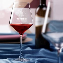 Verre à vin AVANT-GARDE avec gravure pour Noël