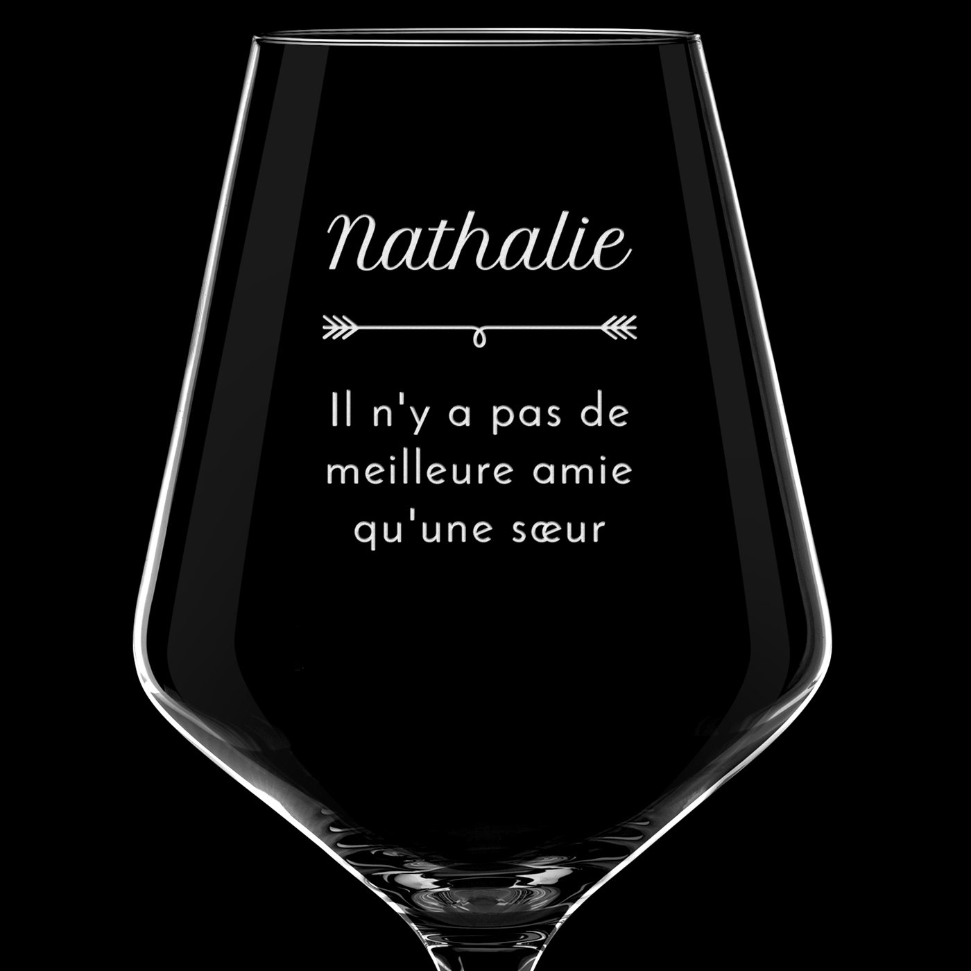 6 verres à vin AVANT-GARDE avec gravure pour une sœur