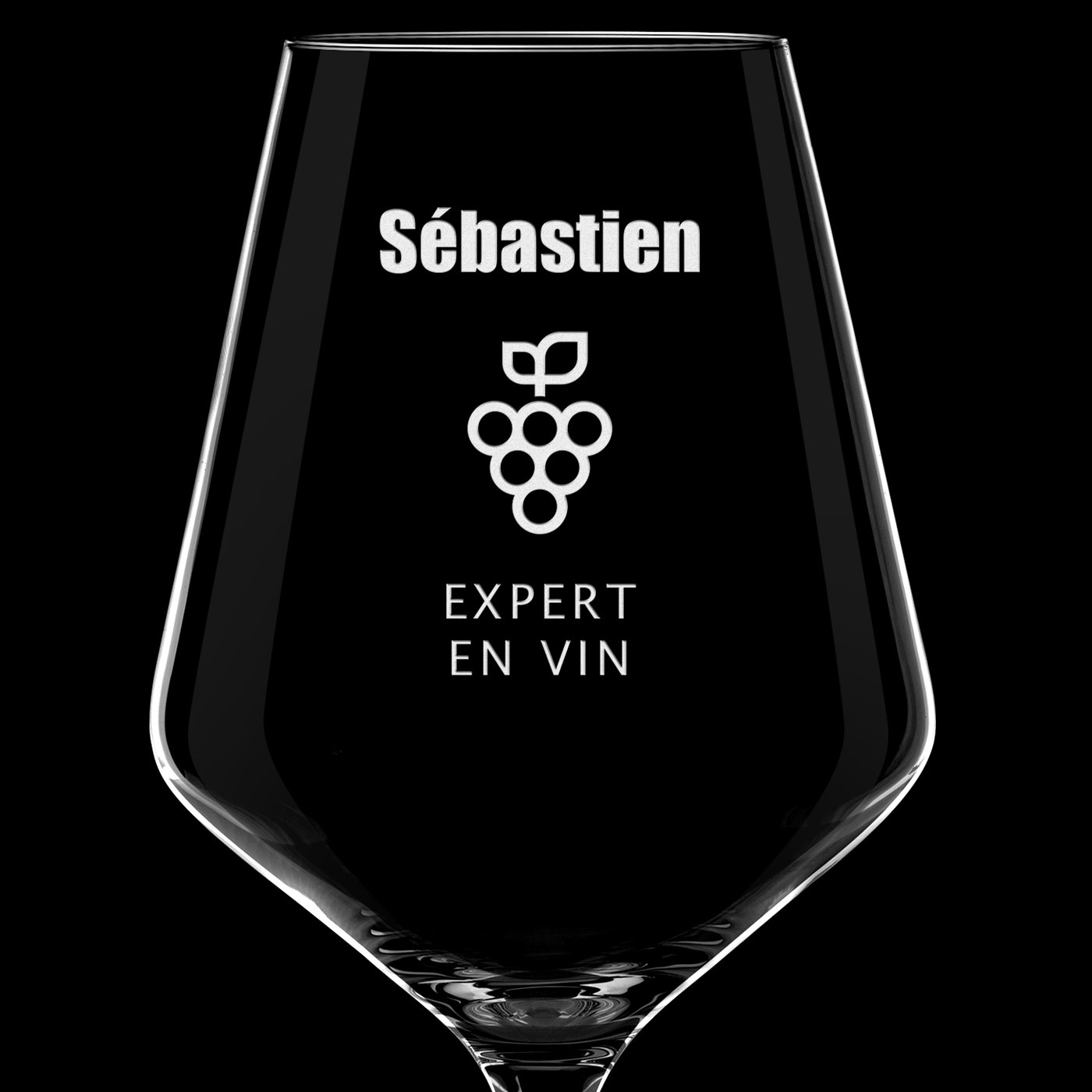 6 verres à vin AVANT-GARDE avec gravure pour un connaisseur de vin