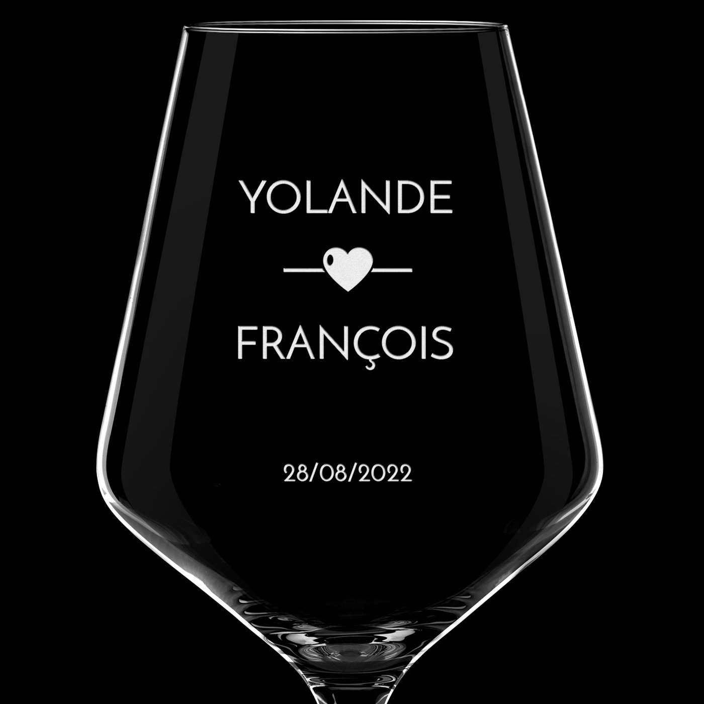 6 verres à vin AVANT-GARDE avec gravure pour couple pour anniversaire de mariage