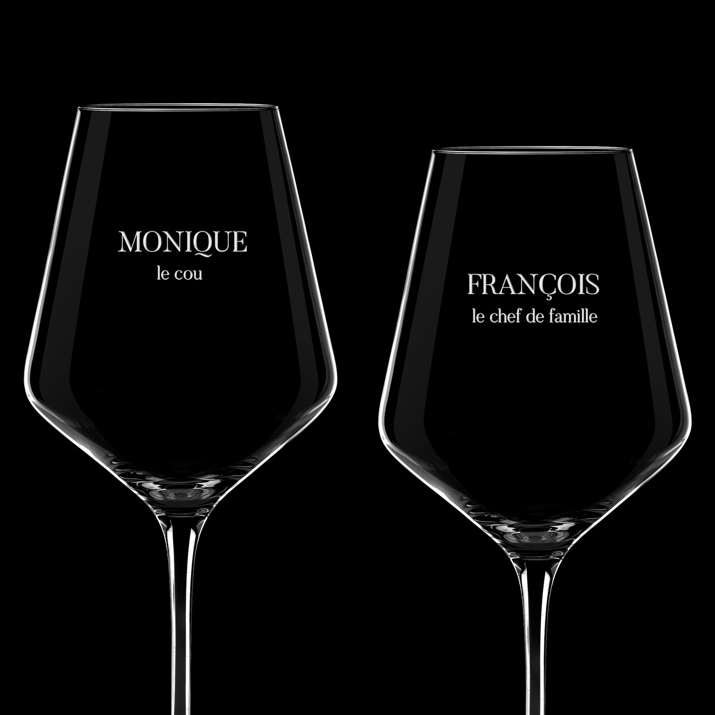 2 verres à vin AVANT-GARDE avec gravure pour couple pour anniversaire de mariage