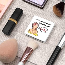 Miroir de poche carré blanc personnalisé pour une jeune fille pour ses 18 ans