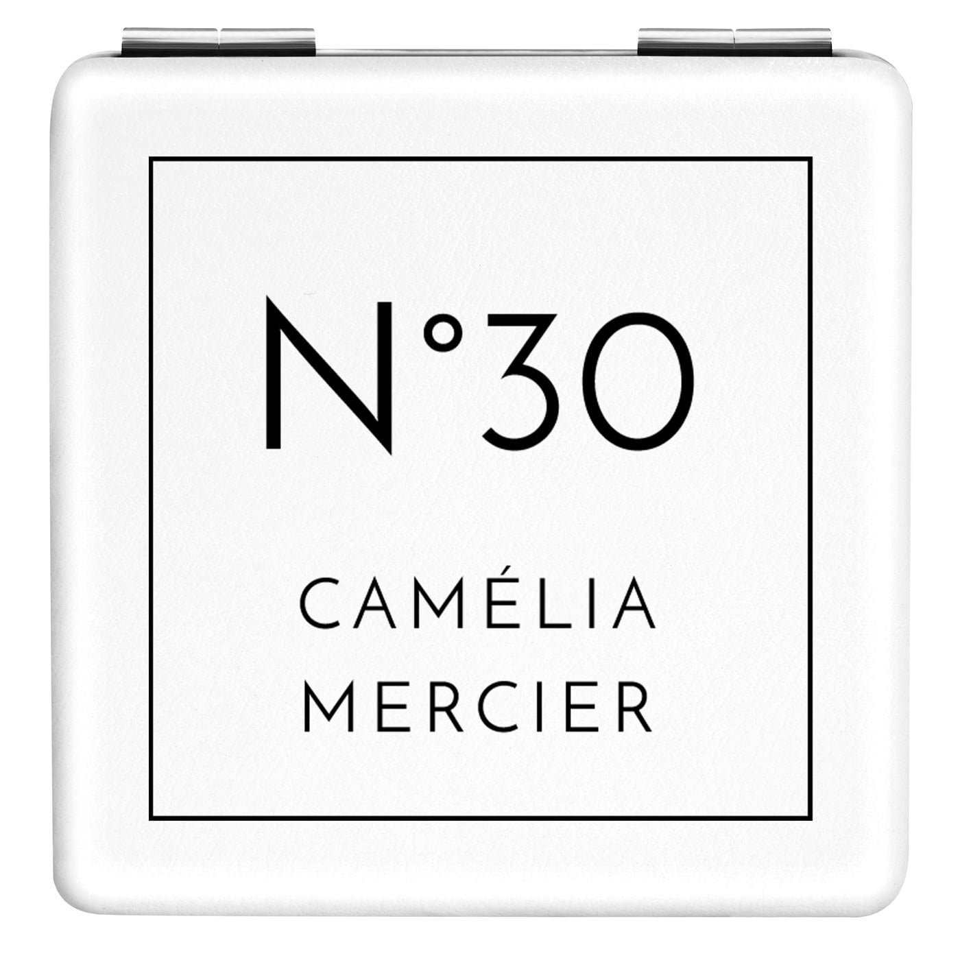 Miroir de poche carré blanc personnalisé pour une femme pour ses 30 ans
