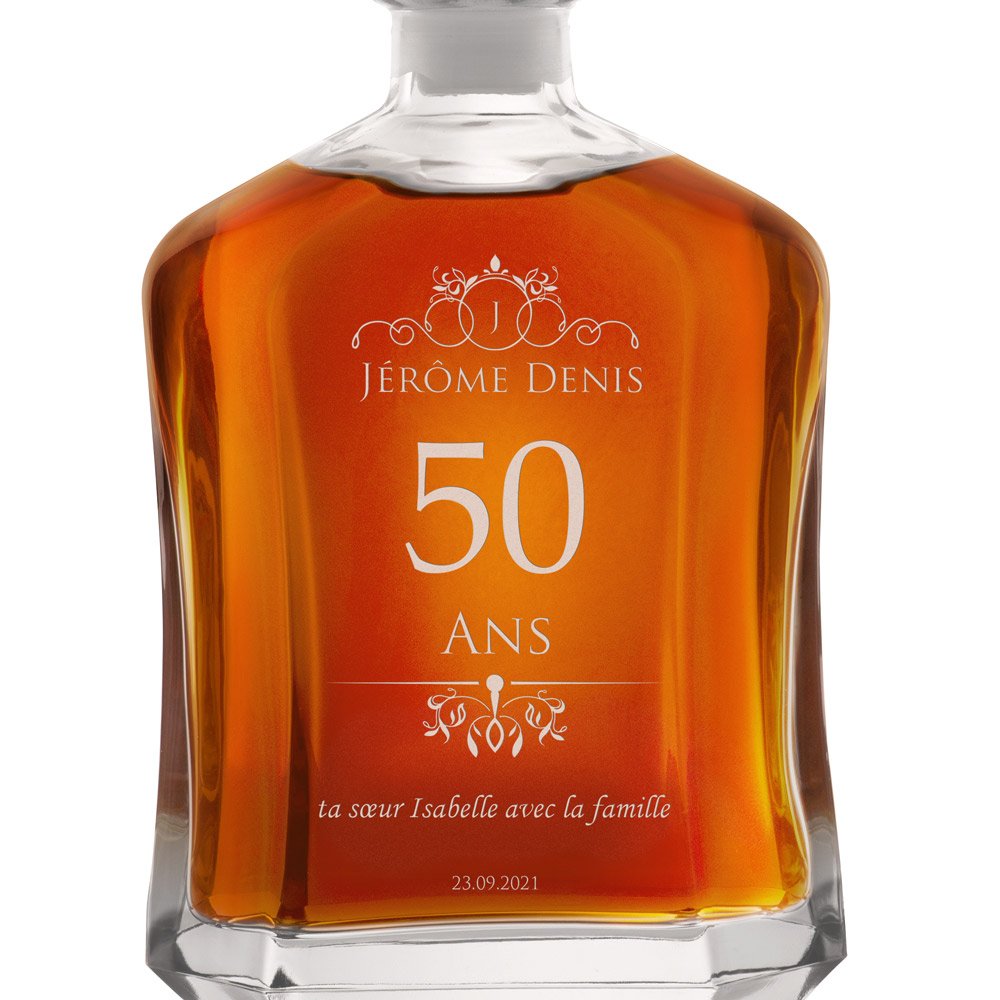 Carafe à whisky avec gravure pour homme pour 50 ans