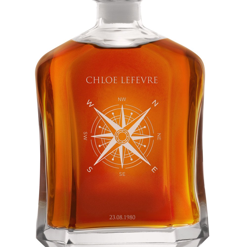 Carafe à whisky avec gravure pour femme passionnée de voyages pour son anniversaire