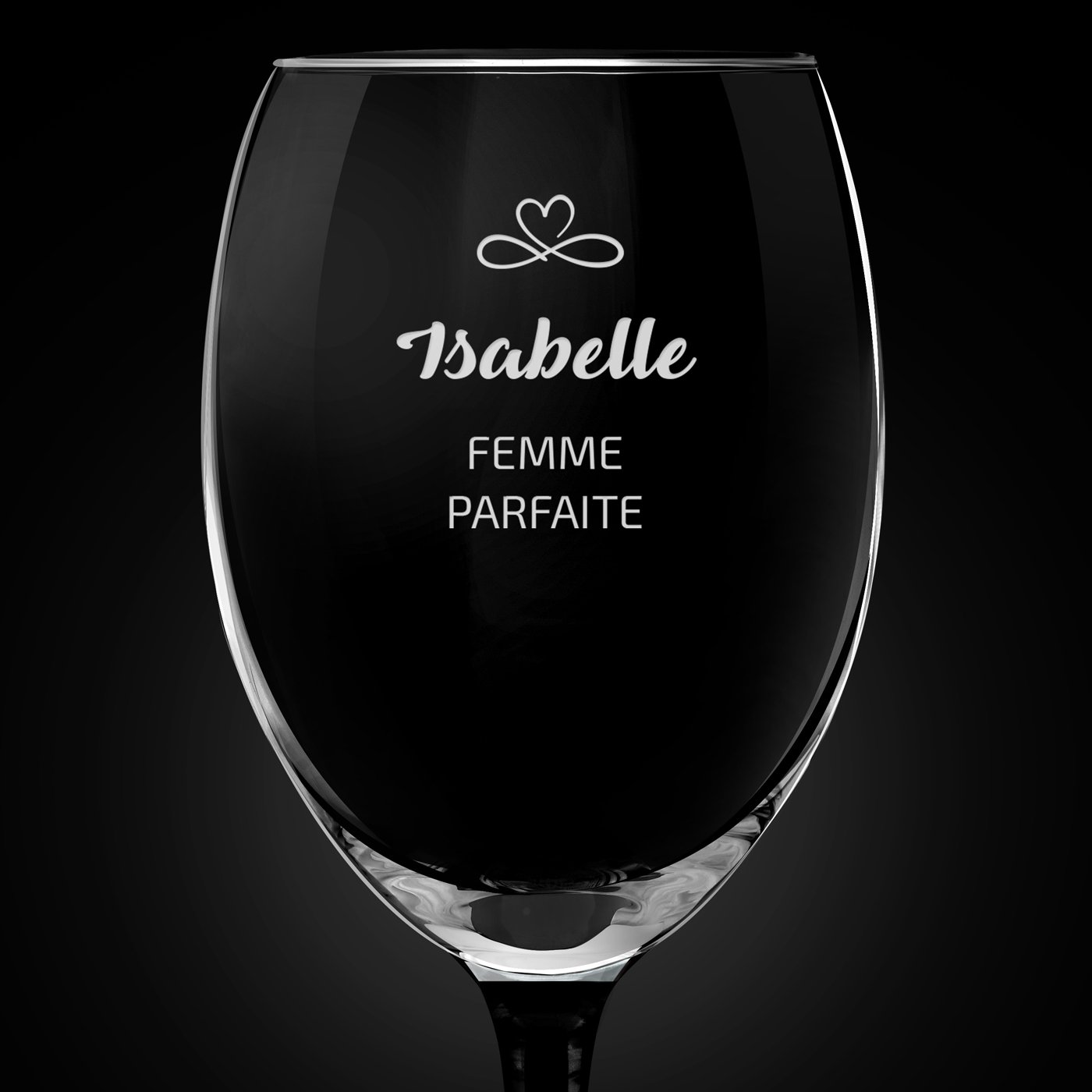 Verre à vin ONYX avec gravure pour une femme parfaite