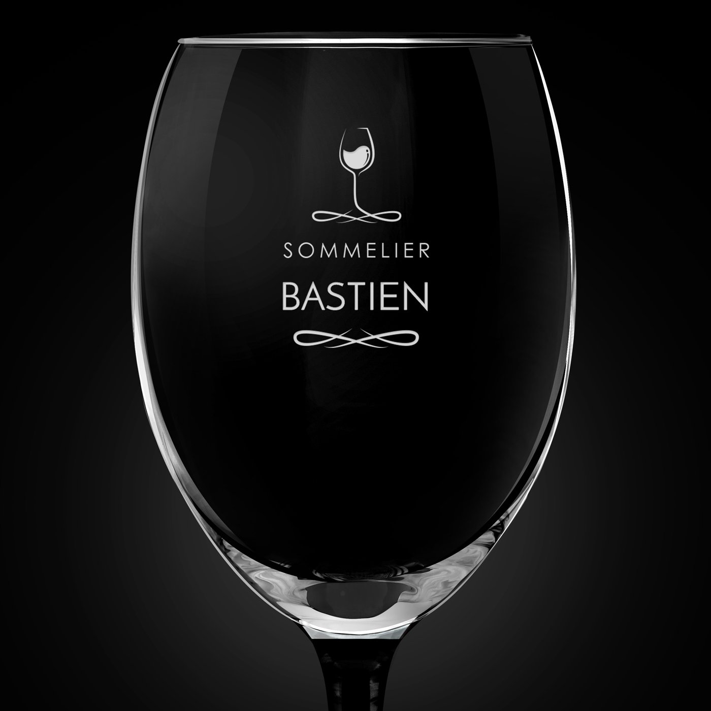 Verre à vin ONYX avec gravure pour l'anniversaire d'un sommelier