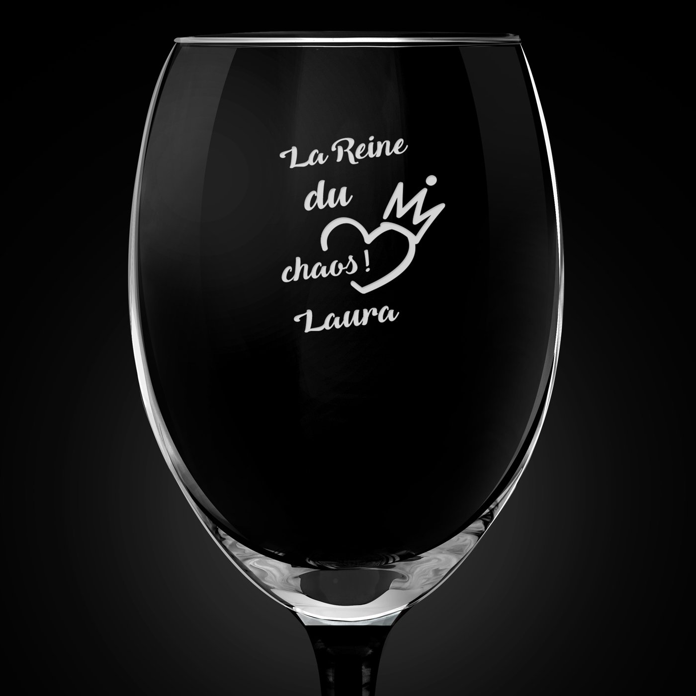 6 verres à vin ONYX avec gravure pour l'anniversaire d'une femme