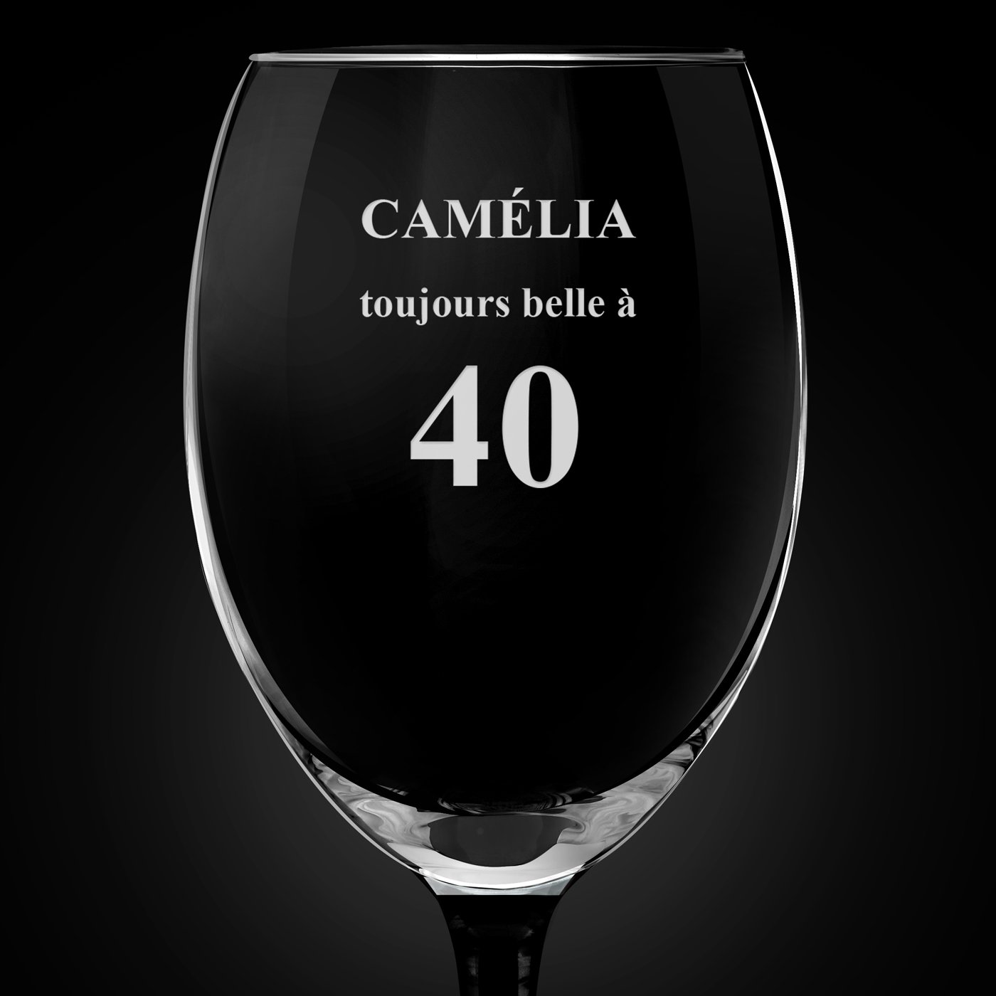 6 verres à vin ONYX avec gravure pour elle pour ses 40 ans