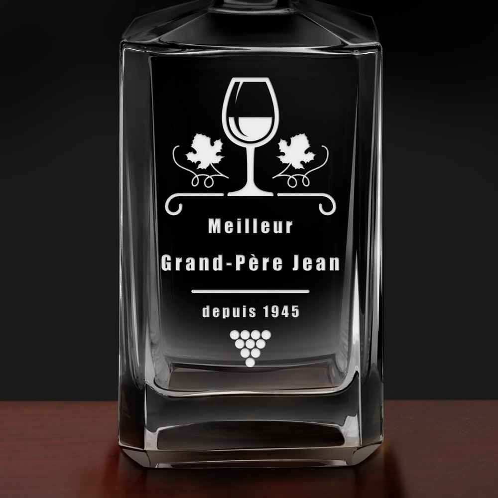 Carafe à whisky Bourbon avec gravure pour grand-père