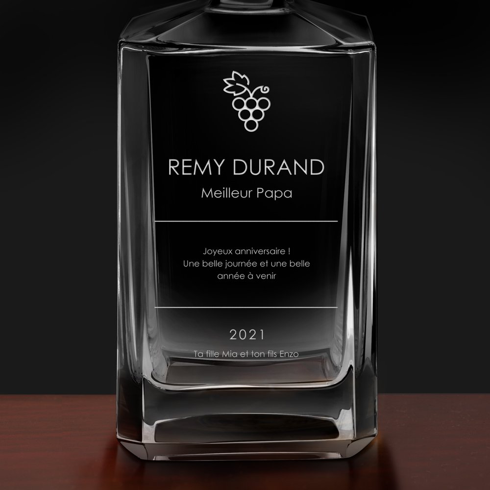 Carafe à whisky Bourbon avec gravure pour papa pour son anniversaire