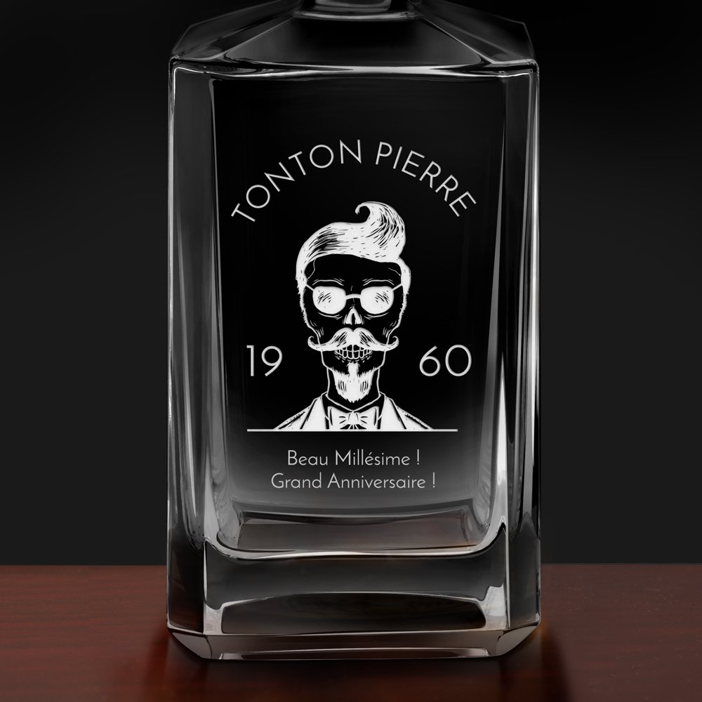 Carafe à whisky Bourbon avec gravure pour tonton