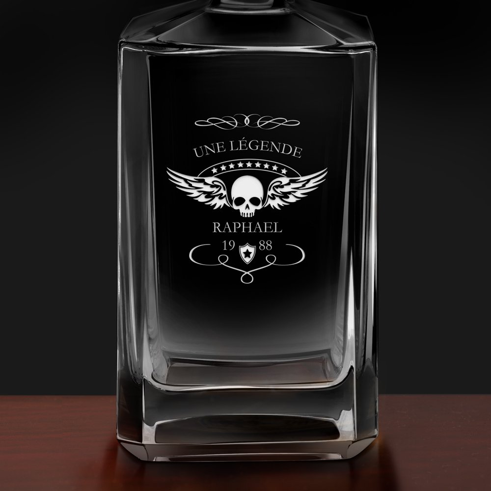 Carafe à whisky Bourbon avec gravure pour motard pour anniversaire
