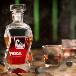 Carafe en verre Courbe avec gravure pour connaisseur de whisky