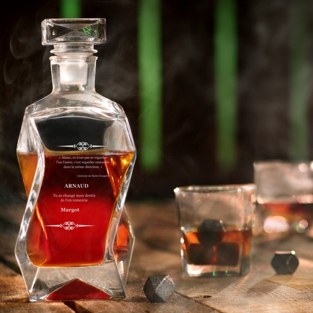 Carafe à whisky Courbe avec gravure pour homme