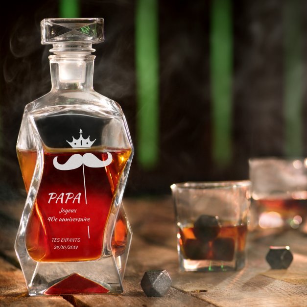 Carafe Courbe avec gravure pour lui pour 40e anniversaire