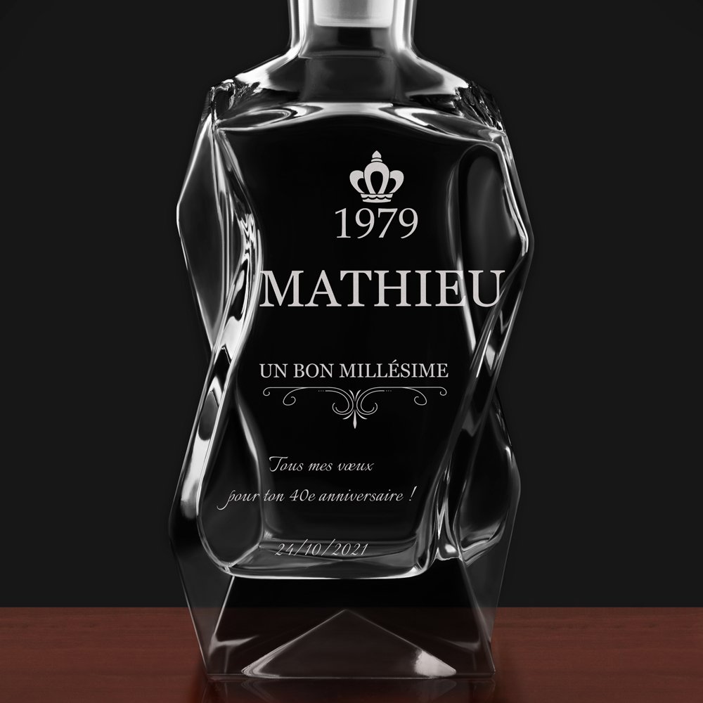 Carafe Courbe avec message gravé pour homme