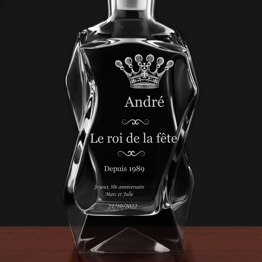Carafe à whisky Courbe avec personnalisation pour hommes