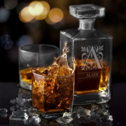 Carafe à whisky Bourbon avec gravure pour homme