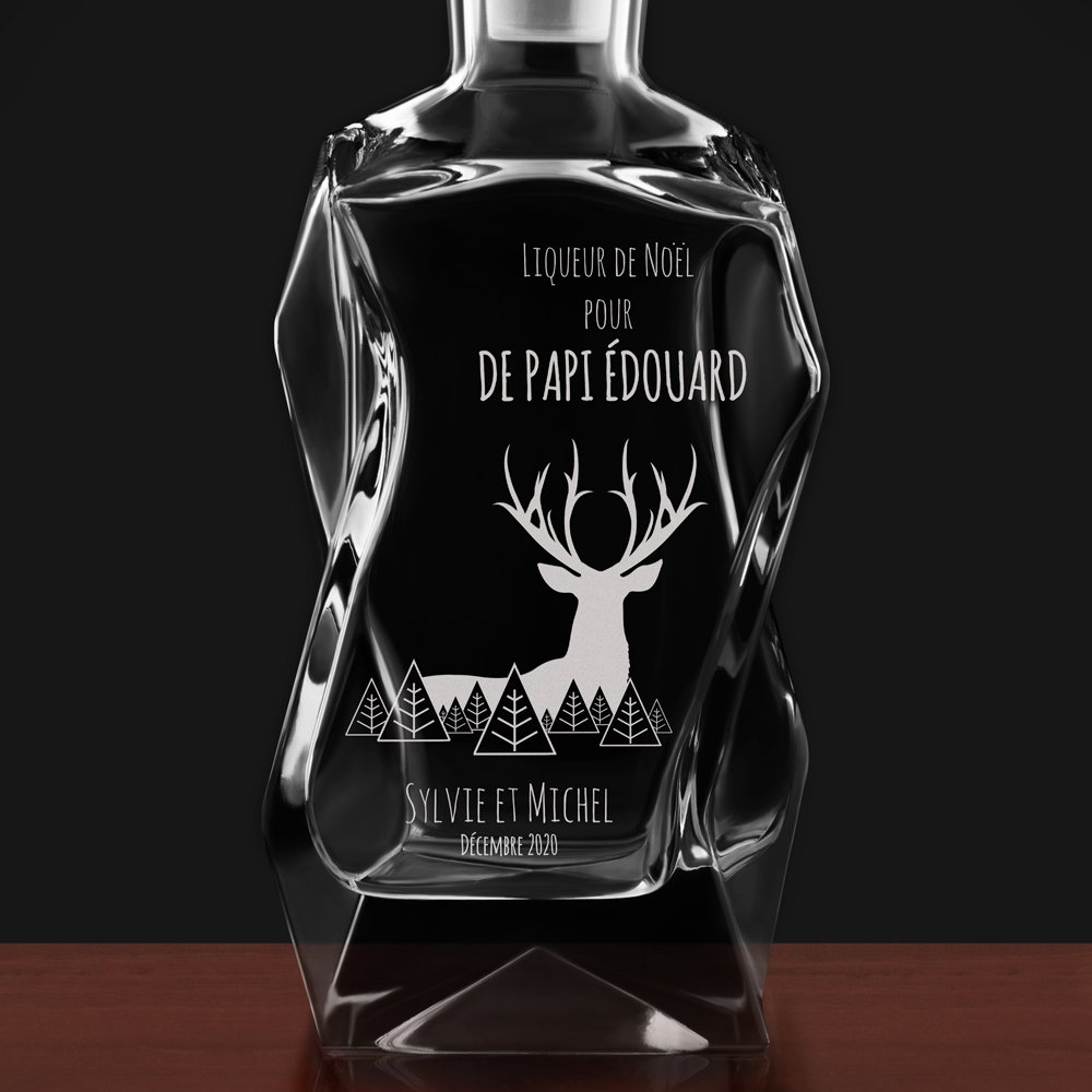Carafe Courbe avec gravure pour grand-père pour Noël