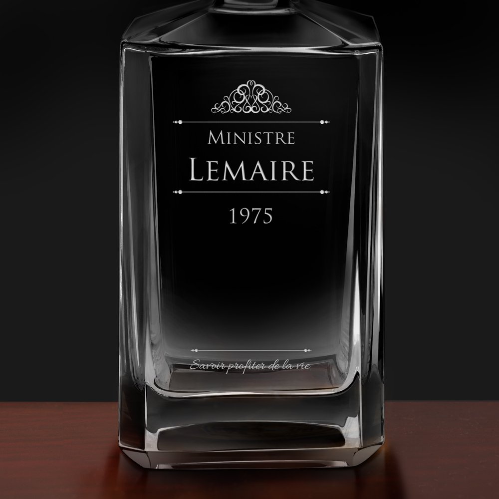 Carafe à whisky Bourbon avec gravure pour homme d'affaire pour anniversaire