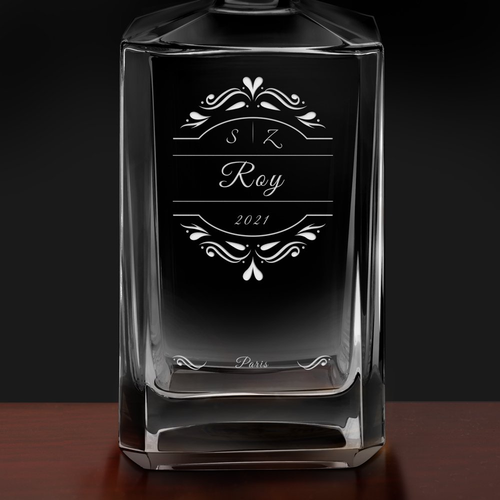 Carafe à whisky Bourbon avec gravure pour des époux