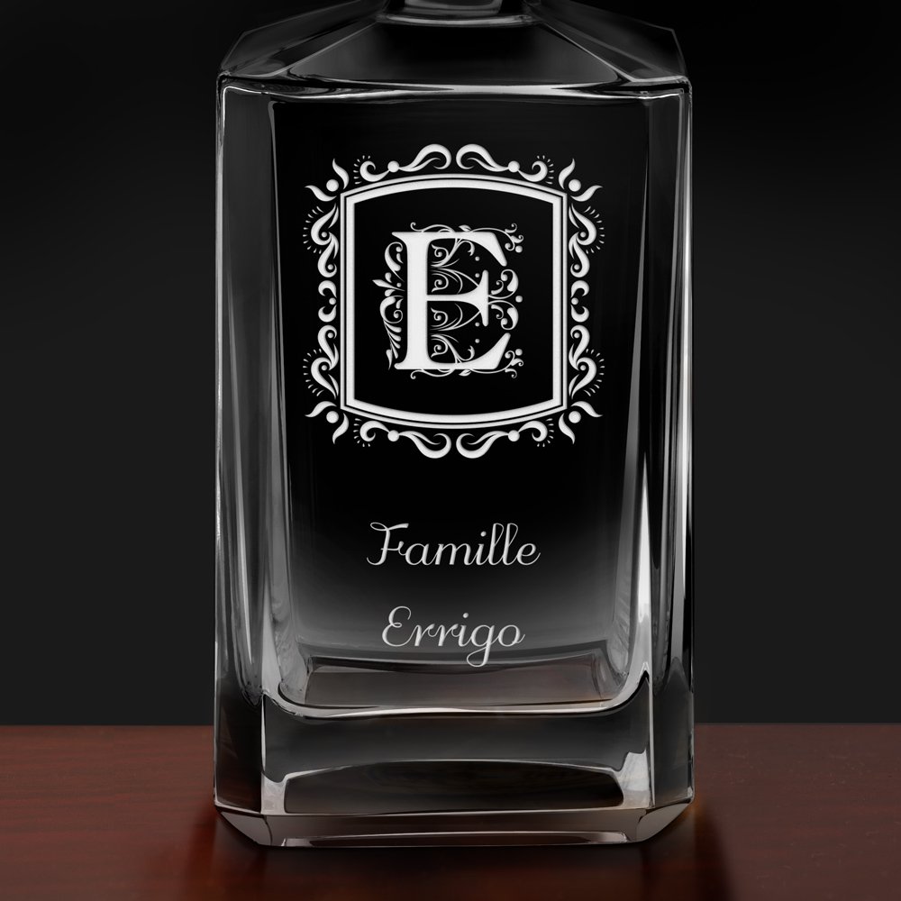 Carafe à whisky Bourbon avec gravure pour famille et pour les amis