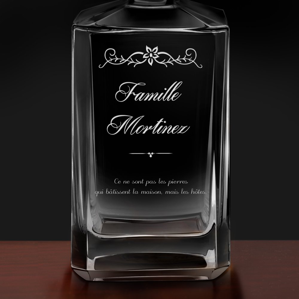 Carafe à whisky Bourbon avec gravure pour couple