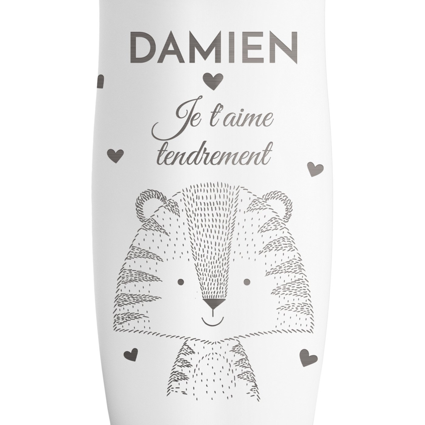 Mug thermos blanc avec gravure avec fermeture Quick-Press pour un mari pour la Saint-Valentin